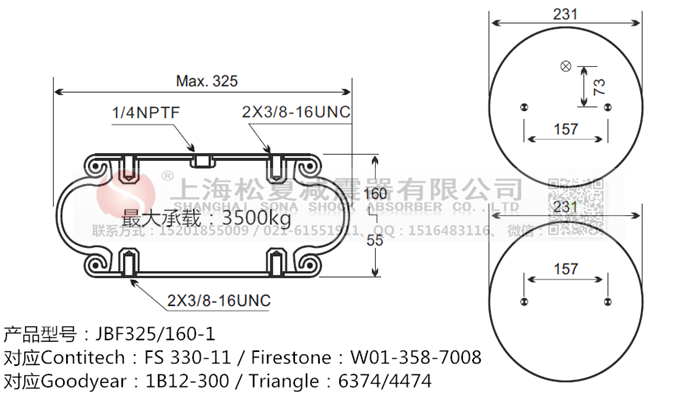 JBF325/160-1橡膠<a href='http://m.brandnew-swimwear.com/' target='_blank'><u>空氣彈簧</u></a>