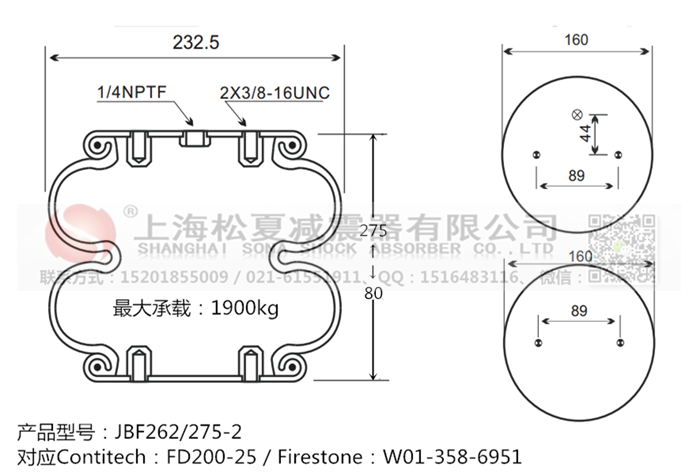 JBF262/275-2橡膠<a href='http://m.brandnew-swimwear.com/' target='_blank'><u>空氣彈簧</u></a>